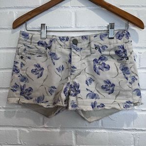 Paige Floral Print Lola Cutoff Denim Jean Shorts